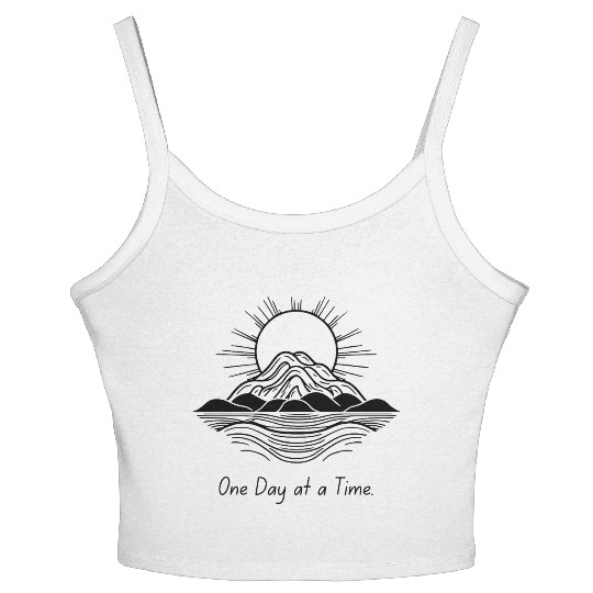 One Day at a Time – Motivational Calm Design Women's Spaghetti Strap Tank Top