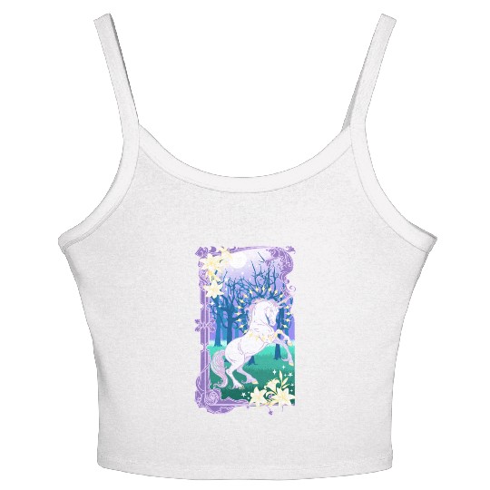 Unicorn fantasy lilac moon Women's Spaghetti Strap Tank Top