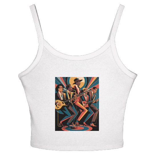New Orleans Jazz Band art – Elegant New Orleans Ja Women's Spaghetti Strap Tank Top