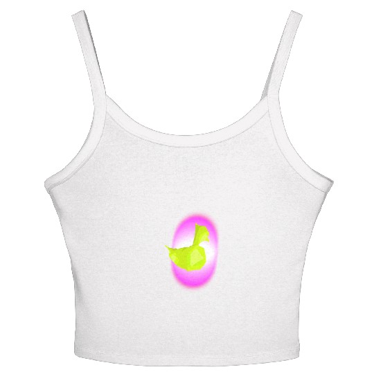 Duck Women's Spaghetti Strap Tank Top, Neon, Fun Women's Spaghetti Strap Tank Top, Abstract Duckli