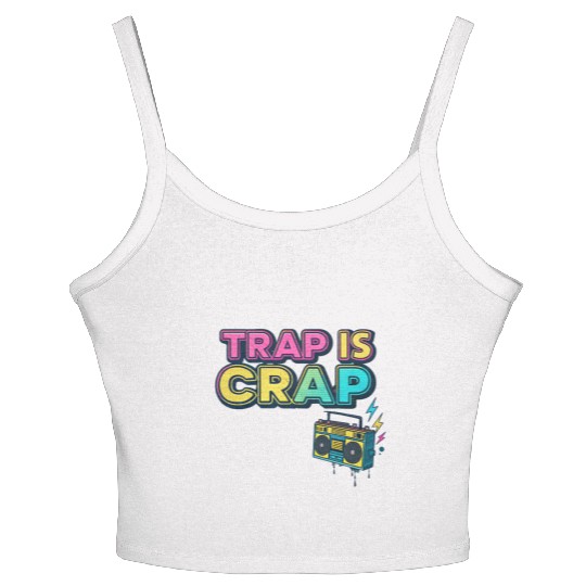 "Trap Is Crap" Graffiti Hip-Hop Women's Spaghetti Strap Tank Top