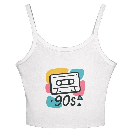 Name: Colorful 90s Cassette Tape Design Women's Spaghetti Strap Tank Top
