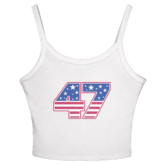 Number 47 in Stars and Stripes Women's Spaghetti Strap Tank Top