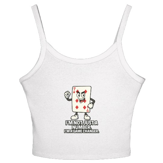 7 of Diamonds Cartoon – “I’m Not Just a Number” Women's Spaghetti Strap Tank Top