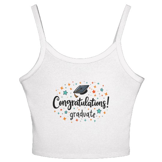 Congratulations Graduate! | Fun and Colorful Gradu Women's Spaghetti Strap Tank Top