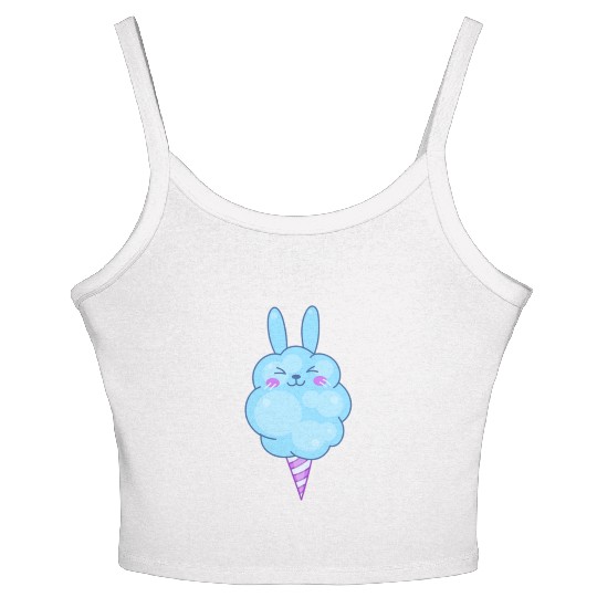 Cute Cotton Candy Bunny Women's Spaghetti Strap Tank Top