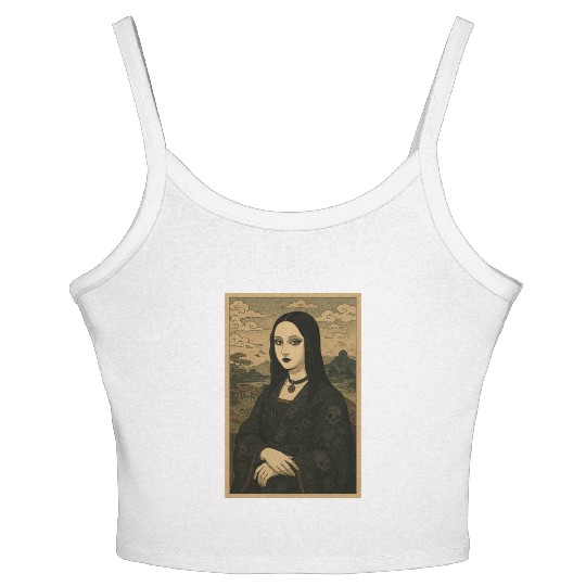 Gothic Geisha Mona Lisa Ukiyo-e Portrait with Women's Spaghetti Strap Tank Top