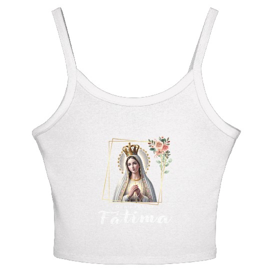 Our Lady of Fatima Mother Mary Saint Catholic Women's Spaghetti Strap Tank Top