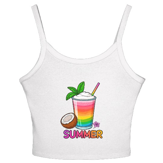 Summer Beach Cocktail Women's Spaghetti Strap Tank Top