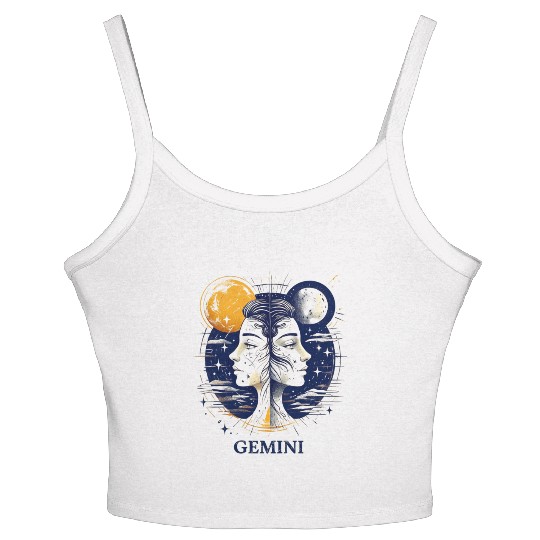 Zodiac Card Gemini Women's Spaghetti Strap Tank Top