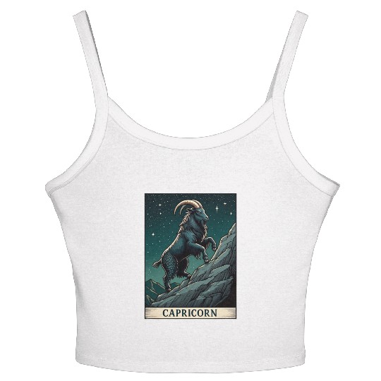Zodiac Card Capricorn Women's Spaghetti Strap Tank Top