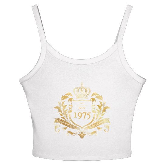50th birthday Semper Verum - Established 08/1975 Women's Spaghetti Strap Tank Top