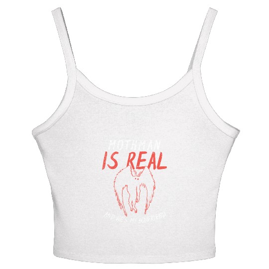 Mothman Is My Boyfriend For Cryptid Lover Women's Spaghetti Strap Tank Top