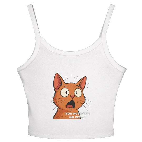 Funny Shocked Cat Meme Women's Spaghetti Strap Tank Top