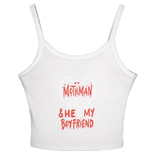 Mothman Is Real He Is My Boyfriend Women's Spaghetti Strap Tank Top