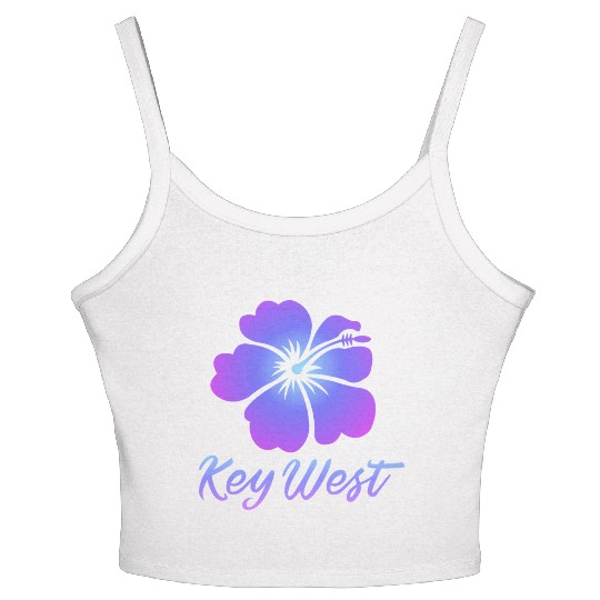 Key West Tropical Flower Women's Spaghetti Strap Tank Top