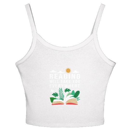 Reading Teacher Librarian Read Book Women's Spaghetti Strap Tank Top