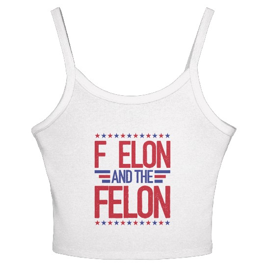 F Elon and the felon funny saying Anti Musk Women's Spaghetti Strap Tank Top
