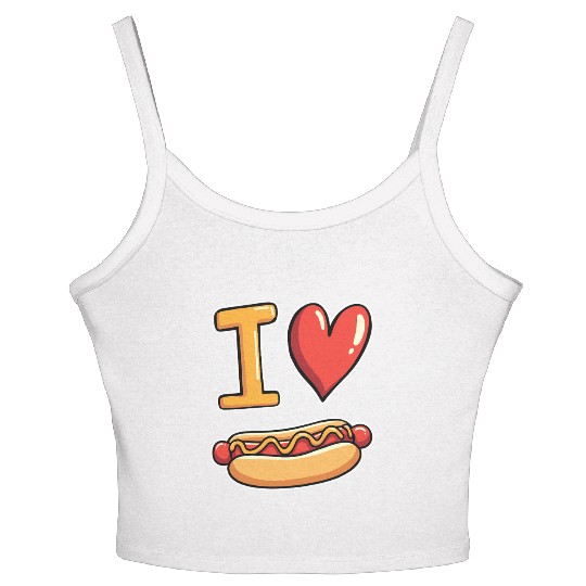 I Love Hotdogs - Fast Food Snack Fun Women's Spaghetti Strap Tank Top