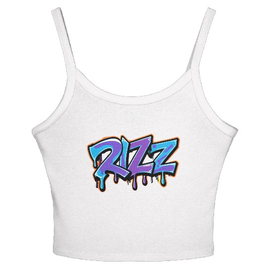 Rizz Graffiti Women's Spaghetti Strap Tank Top – Flirty Slang Street Drip