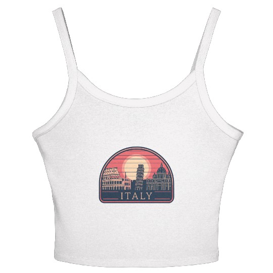 Iconic Italy Landmarks at Sunset Women's Spaghetti Strap Tank Top