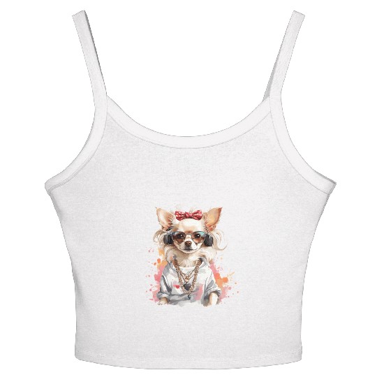 Bling Chihuahua Women's Spaghetti Strap Tank Top