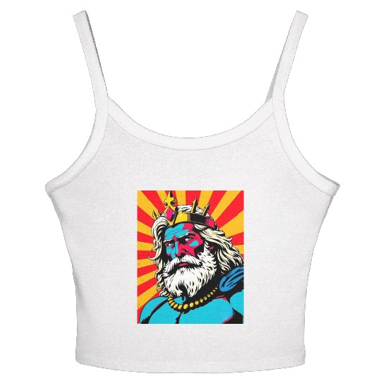 Bold Pop Art Zeus – Colorful Greek God Illustratio Women's Spaghetti Strap Tank Top