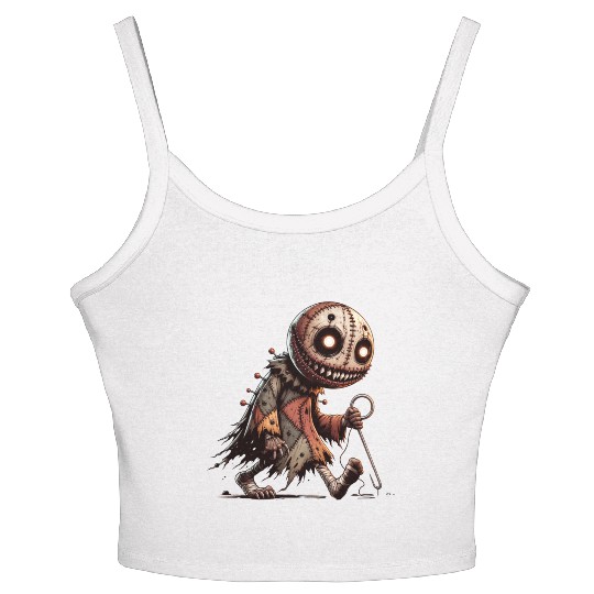 Haunted Rag Doll – Creepy Patchwork Puppet Women's Spaghetti Strap Tank Top