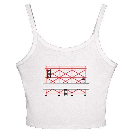 Red Scaffold Banner Add Company Name Women's Spaghetti Strap Tank Top