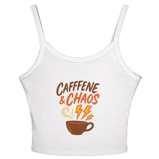 Caffeine & Chaos – Coffee Lovers Unite Women's Spaghetti Strap Tank Top