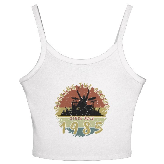 40th Birthday Rocking the crowd DRM 07/1985 Women's Spaghetti Strap Tank Top