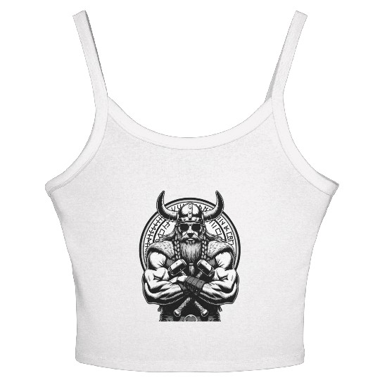 Viking Warrior Man Odin Thor Norman Walhalla Women's Spaghetti Strap Tank Top