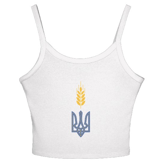 Ukraine Trident Wheat Symbol Ukrainian Heritage Women's Spaghetti Strap Tank Top