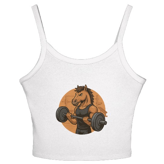 Horsepower Gains – Muscular Gym Horsa Design Women's Spaghetti Strap Tank Top