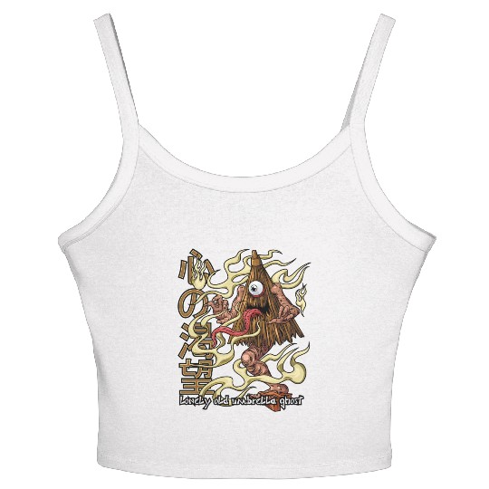 Lonely Umbrella Ghost – Japanese Yokai Spirit Styl Women's Spaghetti Strap Tank Top