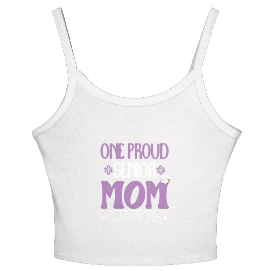 169 One Proud Senior Mom Class of 2025 Back to Sch Women's Spaghetti Strap Tank Top