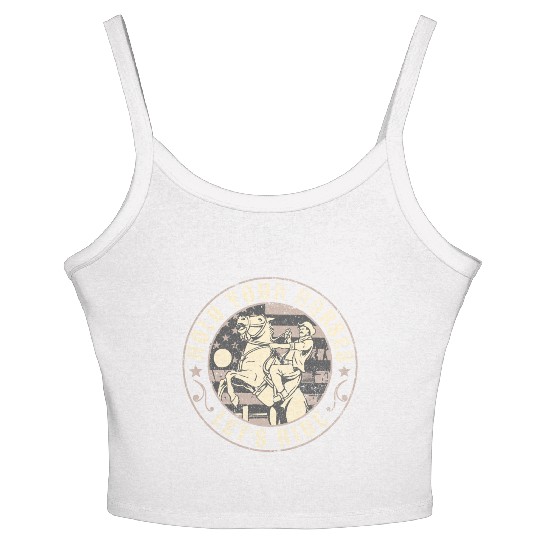 Hold Your Horses, Let's Ride – Retro Cowboy Women's Spaghetti Strap Tank Top