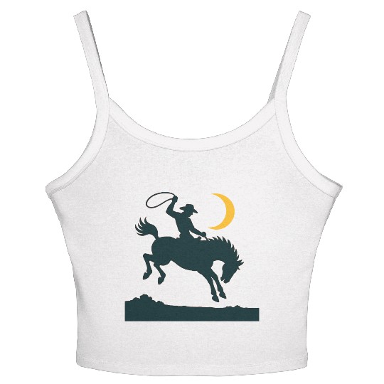 Wild West Night Cowboy Women's Spaghetti Strap Tank Top