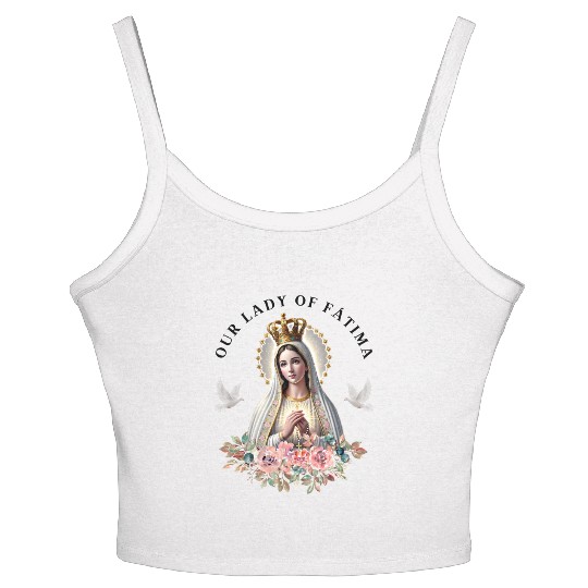 Our Lady of Fatima Mother Mary Saint Catholic Women's Spaghetti Strap Tank Top