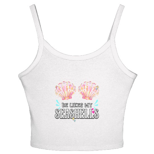 She likes my Seashells summer crusin couple love Women's Spaghetti Strap Tank Top