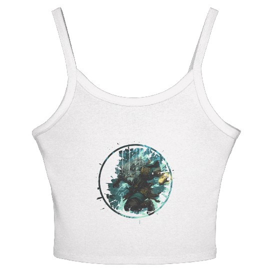Mystical Werewolf With Magic In The Dark Forest Women's Spaghetti Strap Tank Top
