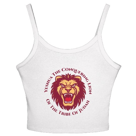 Yeshua Hamashiach the Conquering Lion of Judah Lon Women's Spaghetti Strap Tank Top