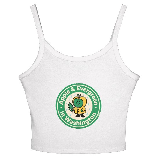 Pacific Northwest Charm Washington Vintage Apple Women's Spaghetti Strap Tank Top