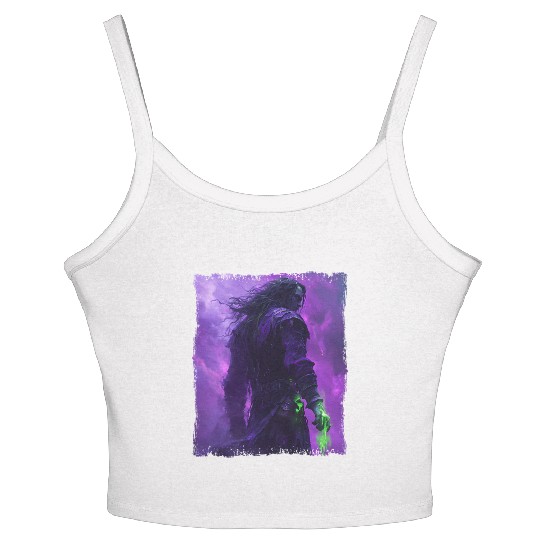 Dark Spell Warrior with Purple Mist Energy Women's Spaghetti Strap Tank Top