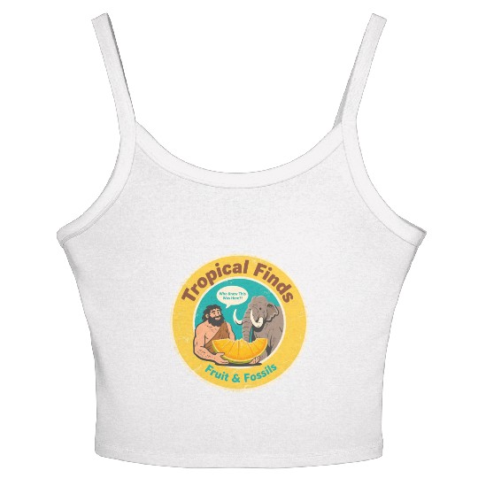 Caveman Mammoth Retro Ancient Fruit Discovery Women's Spaghetti Strap Tank Top