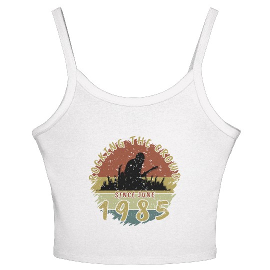 40th Birthday Rocking the crowd GIT 06/1985 Women's Spaghetti Strap Tank Top