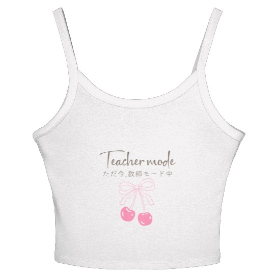 Teacher Mode Coquette Cherry Women's Spaghetti Strap Tank Top
