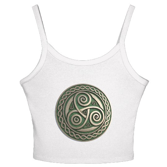 Green Festival Logo Representing Irish Women's Spaghetti Strap Tank Top
