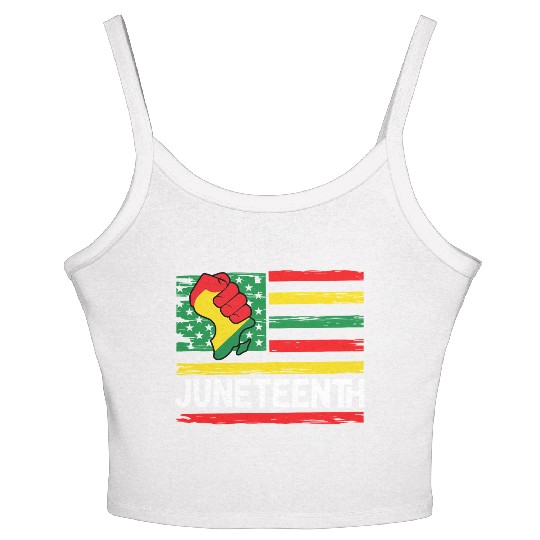 Freedom Day Juneteenth Black And Proud Women's Spaghetti Strap Tank Top