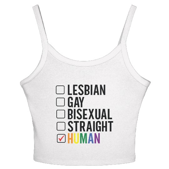 Gay Pride lesbian gay bisexual straight human Women's Spaghetti Strap Tank Top